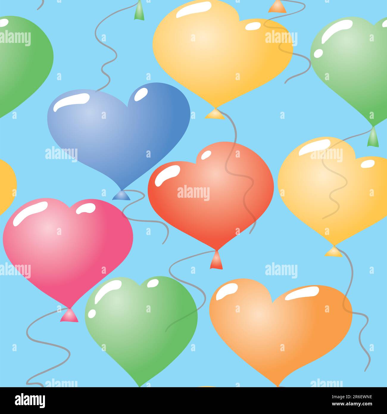 Valentine's day abstract seamless background with balloons heart-form ...