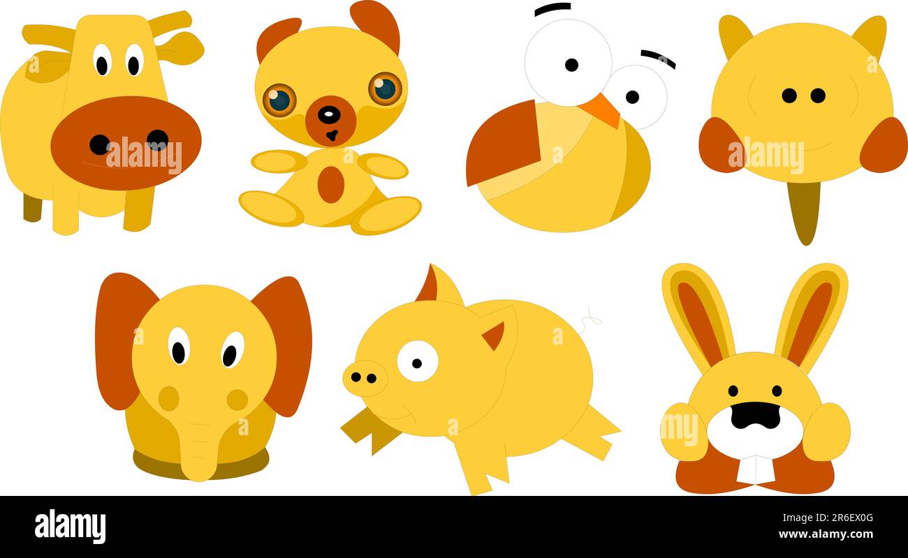 Different kinds of creatures, on white background Stock Vector Image