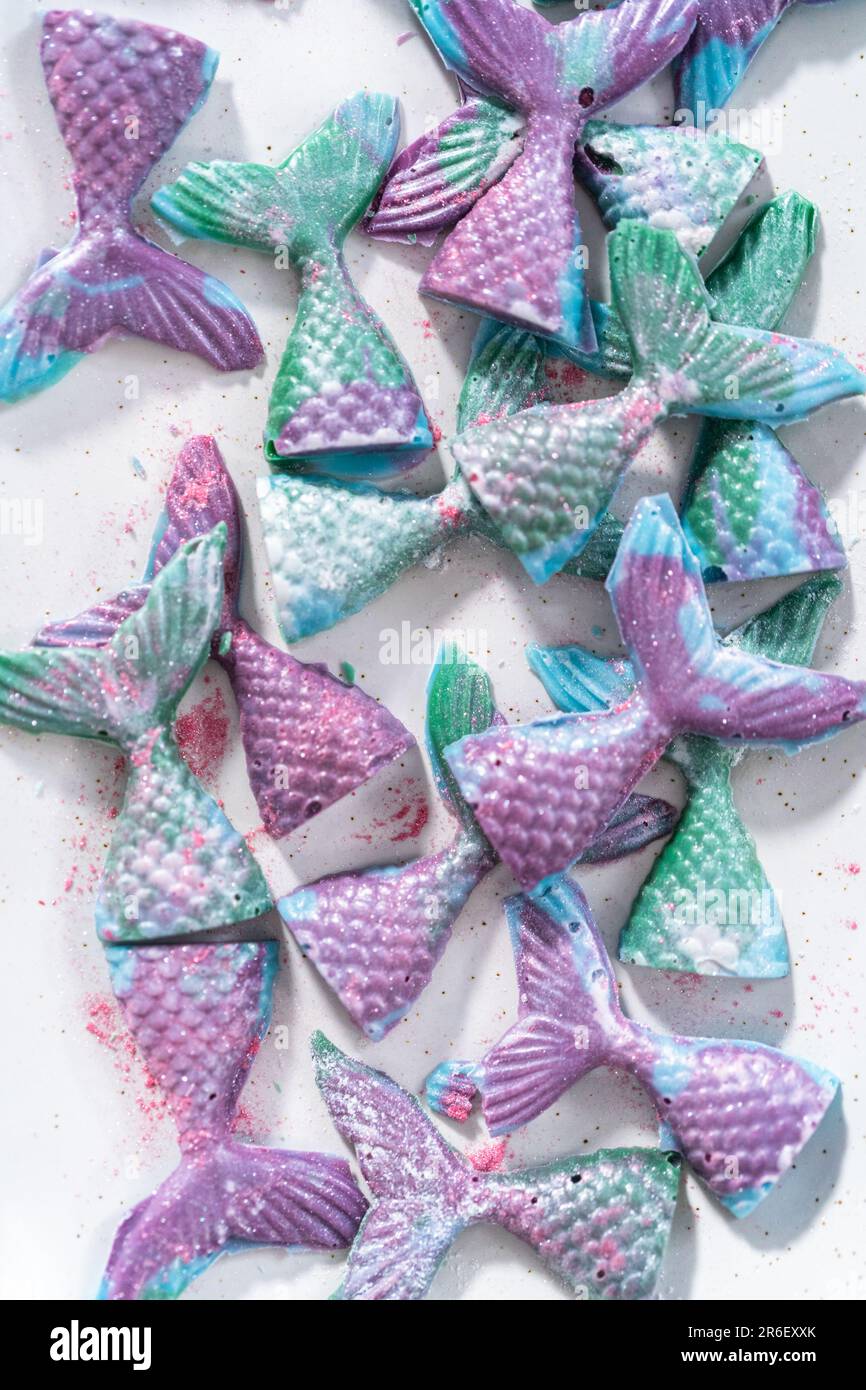 Chocolate mermaid tails Stock Photo - Alamy
