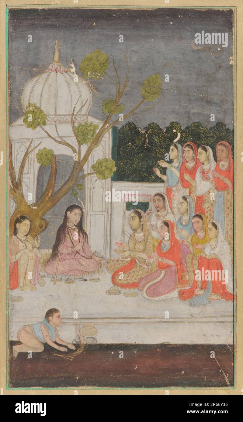 a group of women on a terrace at night. Date 18th