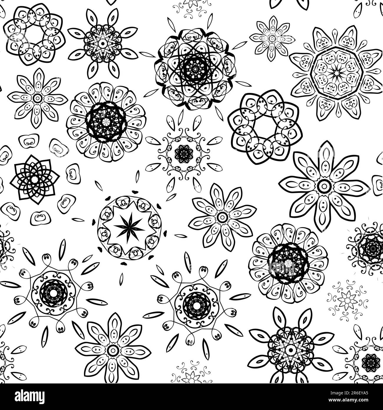 Black on white seamless floral pattern Stock Vector Image & Art - Alamy