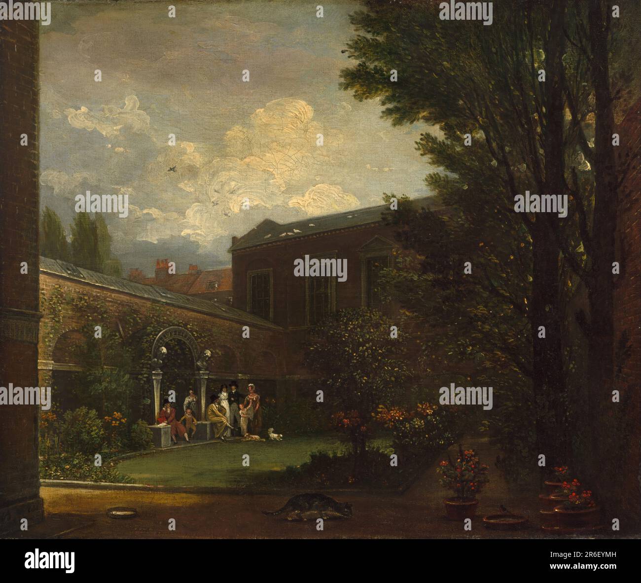 West Family in the Studio Garden. oil on canvas. Date: 1808-09. Museum: NATIONAL PORTRAIT GALLERY. Stock Photo