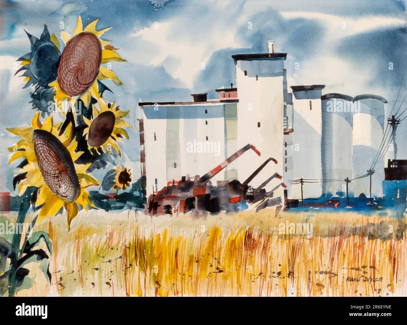 Grain Elevator, Kansas. Date n.d. watercolor. Museum Smithsonian