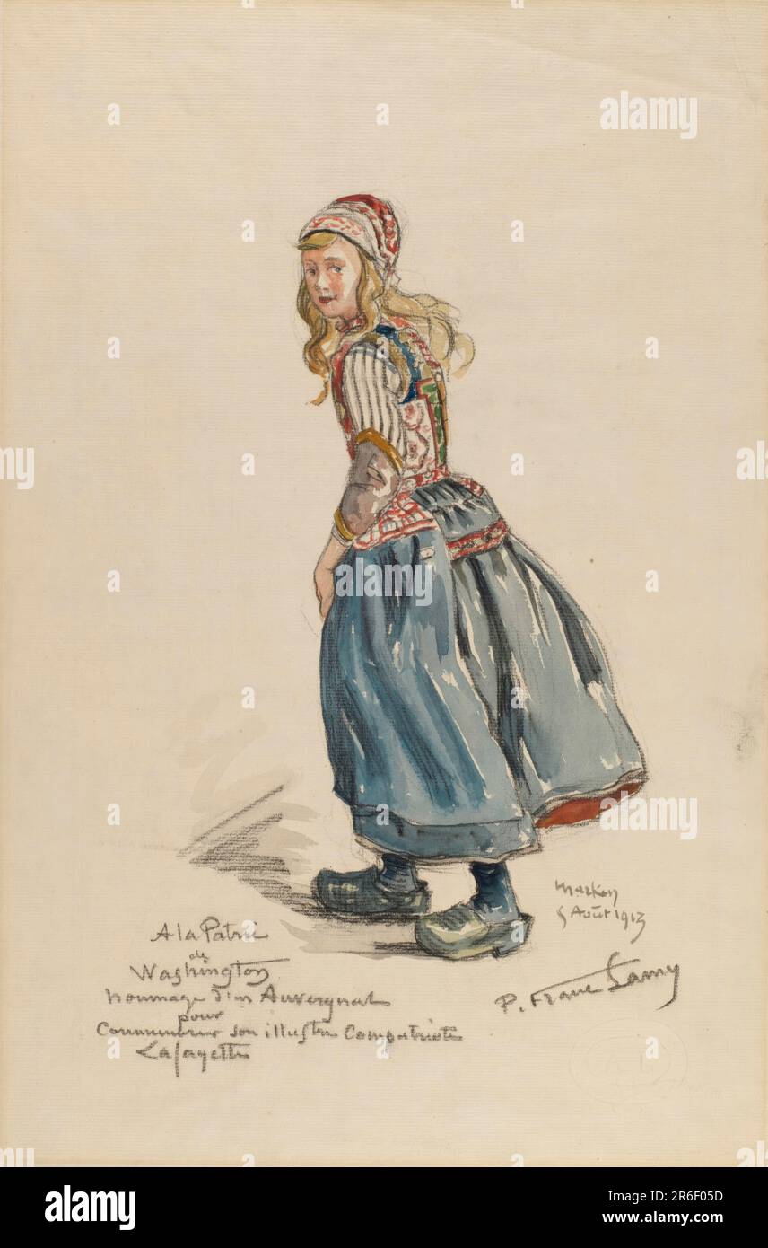 Peasant Girl. watercolor. Date: 1913. Museum: Smithsonian American Art Museum. Stock Photo