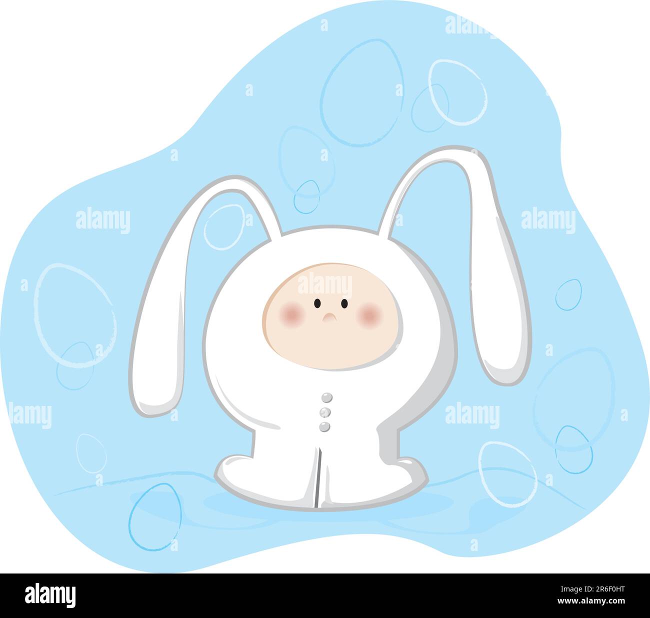 Vector Illustration; cartoon child in a bunny costume Stock Vector