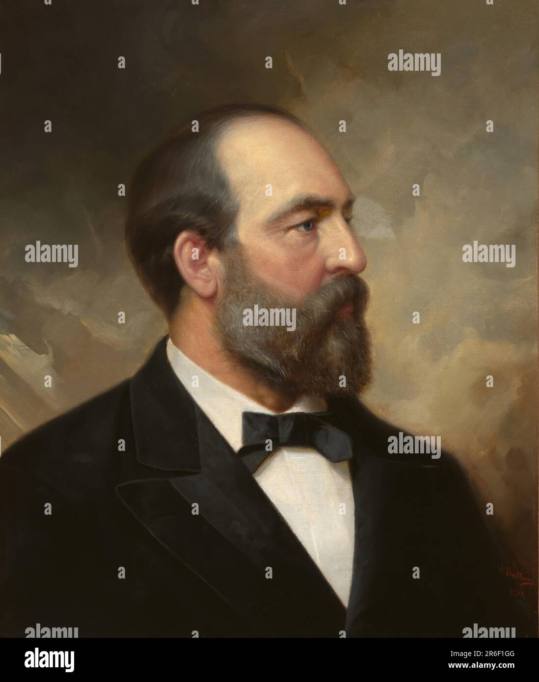 James Garfield. Date: 1881. oil on canvas. Museum: NATIONAL PORTRAIT GALLERY. JAMES ABRAM GARFIELD. Stock Photo