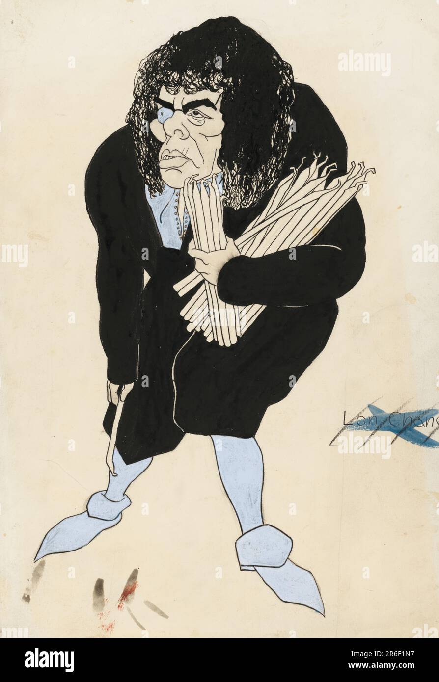 Lon Chaney. Date: 1923. India ink, pencil and gouache on paper. Museum: NATIONAL PORTRAIT GALLERY. Stock Photo