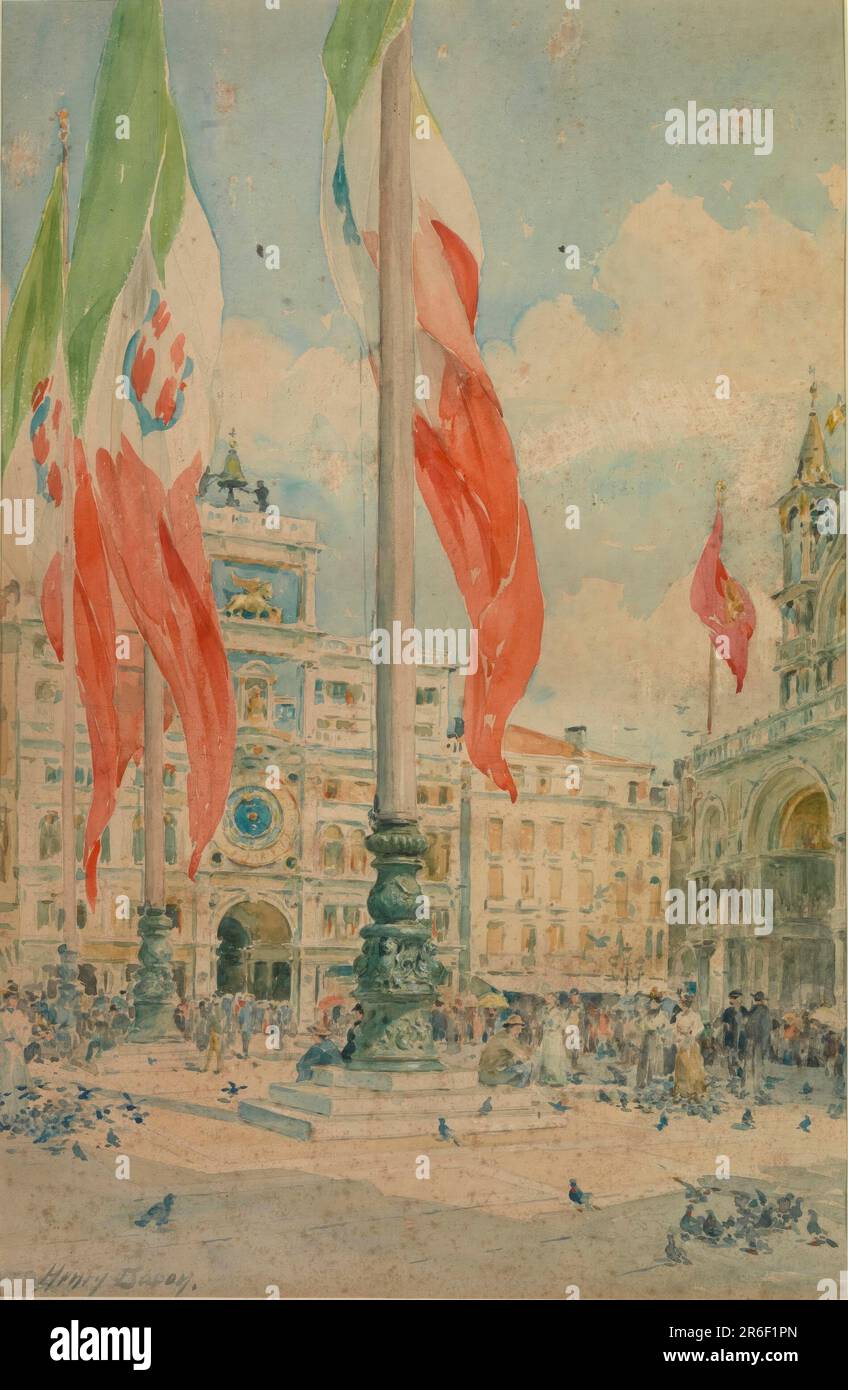 Piazza San Marco. watercolor. Date: 1839-1912. Museum: Smithsonian American Art Museum. Stock Photo