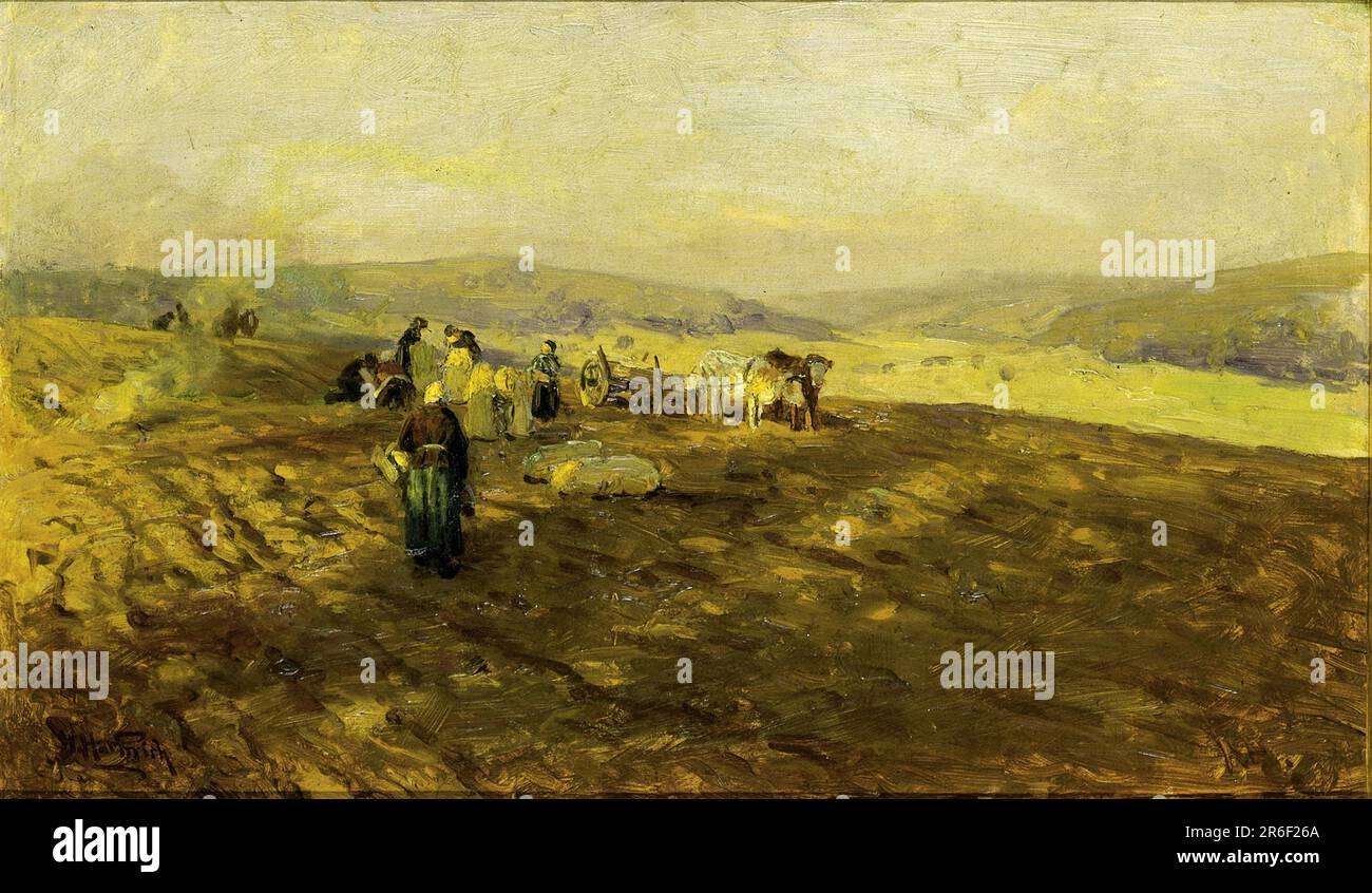 Potato Gleaners. Date: n.d. oil on canvas. Museum: Smithsonian American Art Museum. Stock Photo