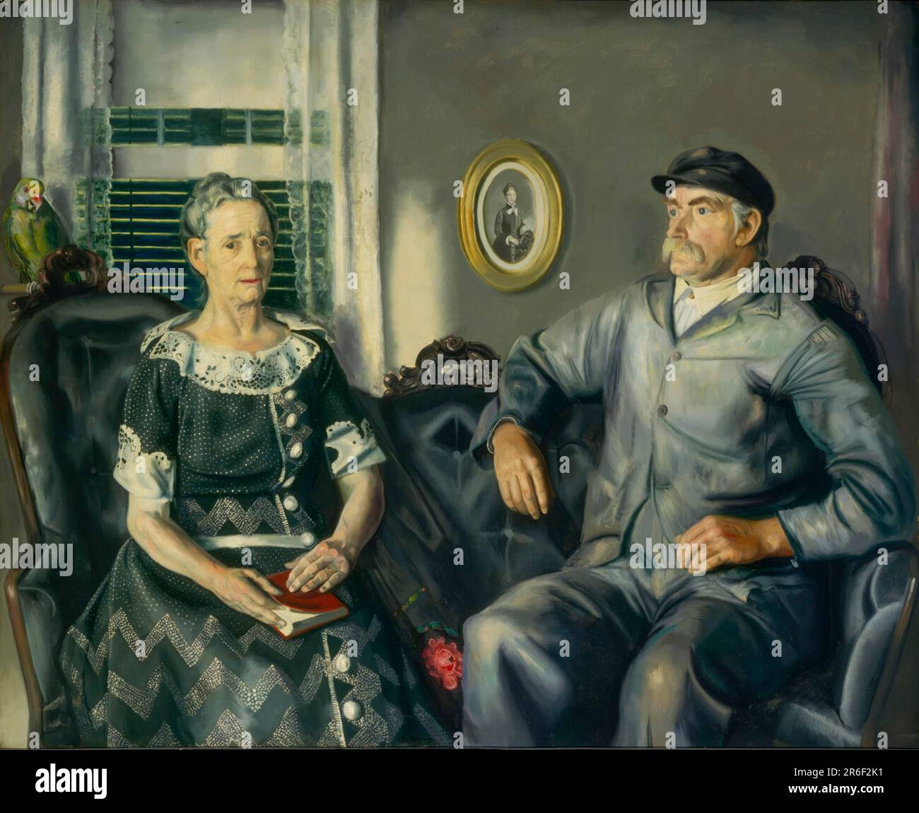 Mr. and Mrs. Phillip Wase. oil on canvas. Date: 1924. Museum: Smithsonian American Art Museum. Stock Photo