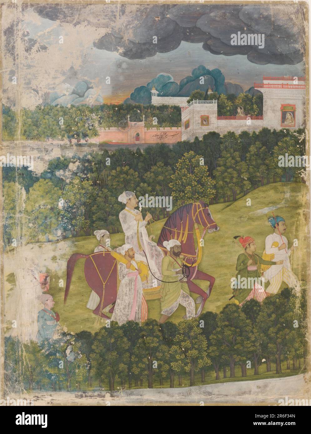 Portrait of a nawab. Date: 1730-40. Origin: India. Period: Mughal dynasty. Color and gold on paper. Museum: Freer Gallery of Art and Arthur M. Sackler Gallery. Stock Photo