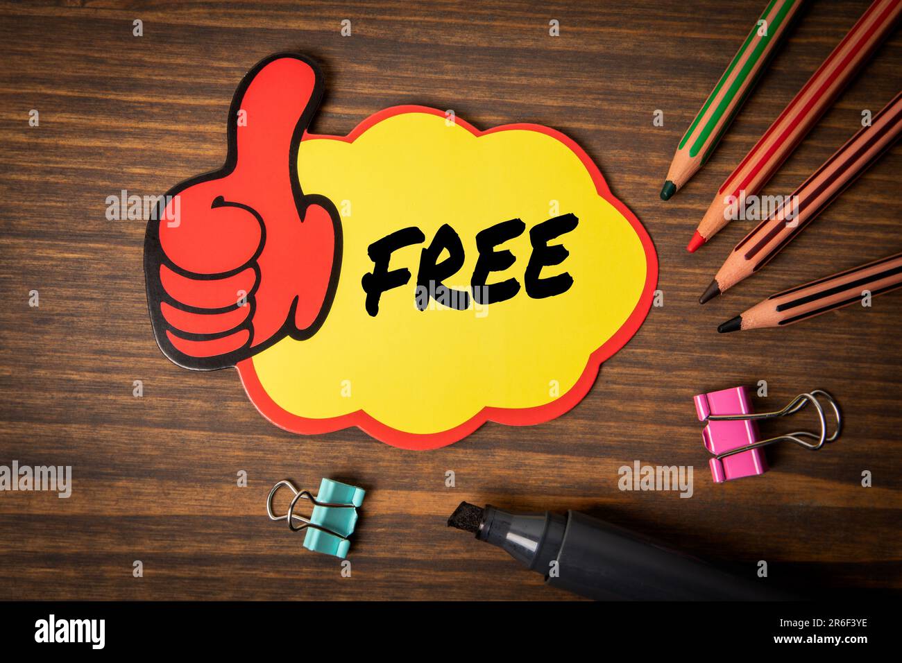 FREE. Sticky note with text on wooden texture office table Stock Photo ...