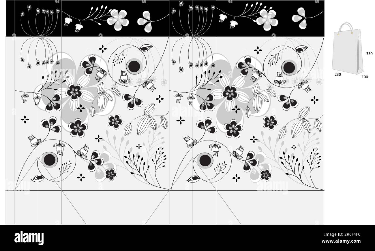 Decorative bag with floral ornament Stock Vector
