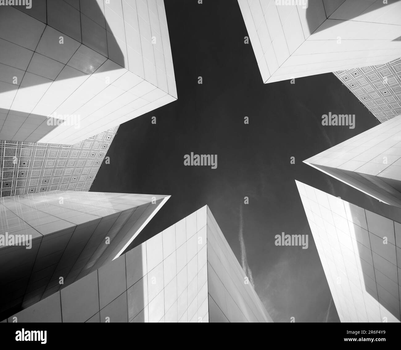 Modern architecture detail in Black and White Stock Photo - Alamy