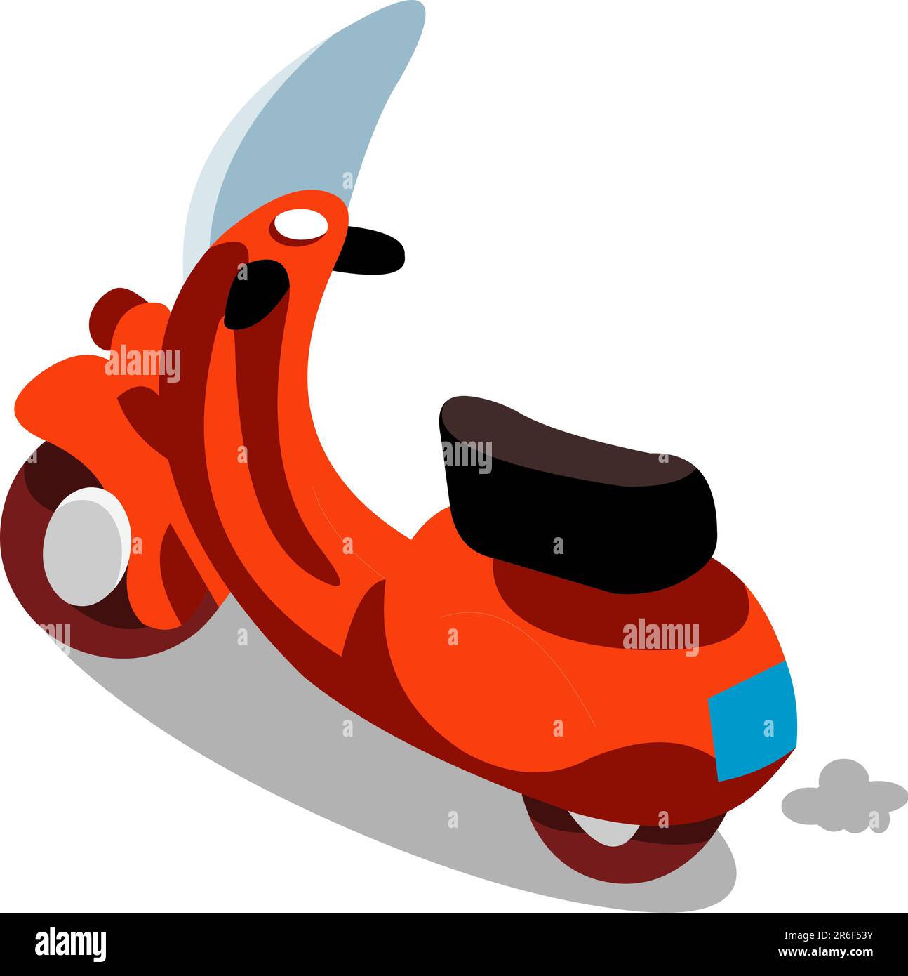 Vector model of a red scooter on a white background Stock Vector Image