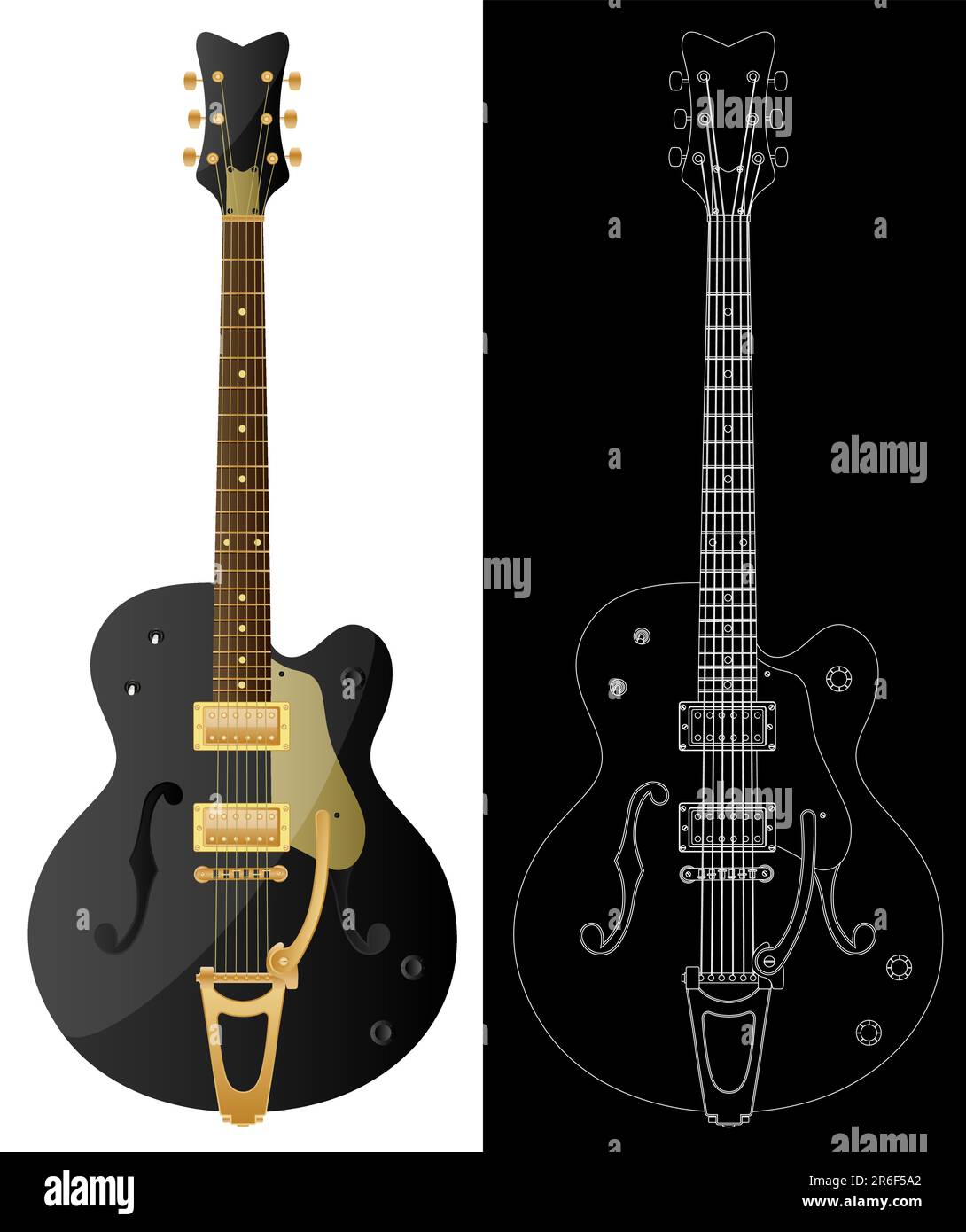 Isolated image of the guitars Stock Vector