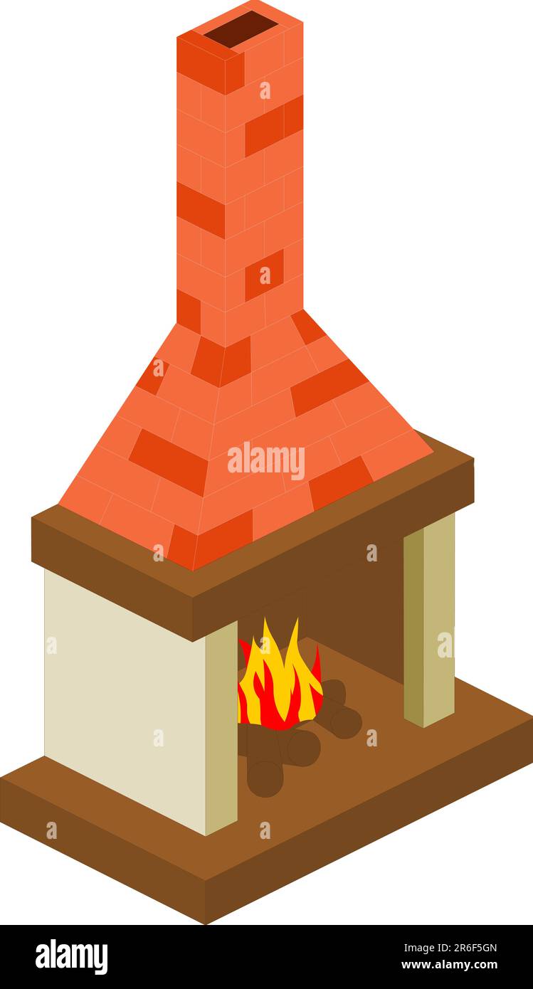 Vector model of chimney on white background Stock Vector