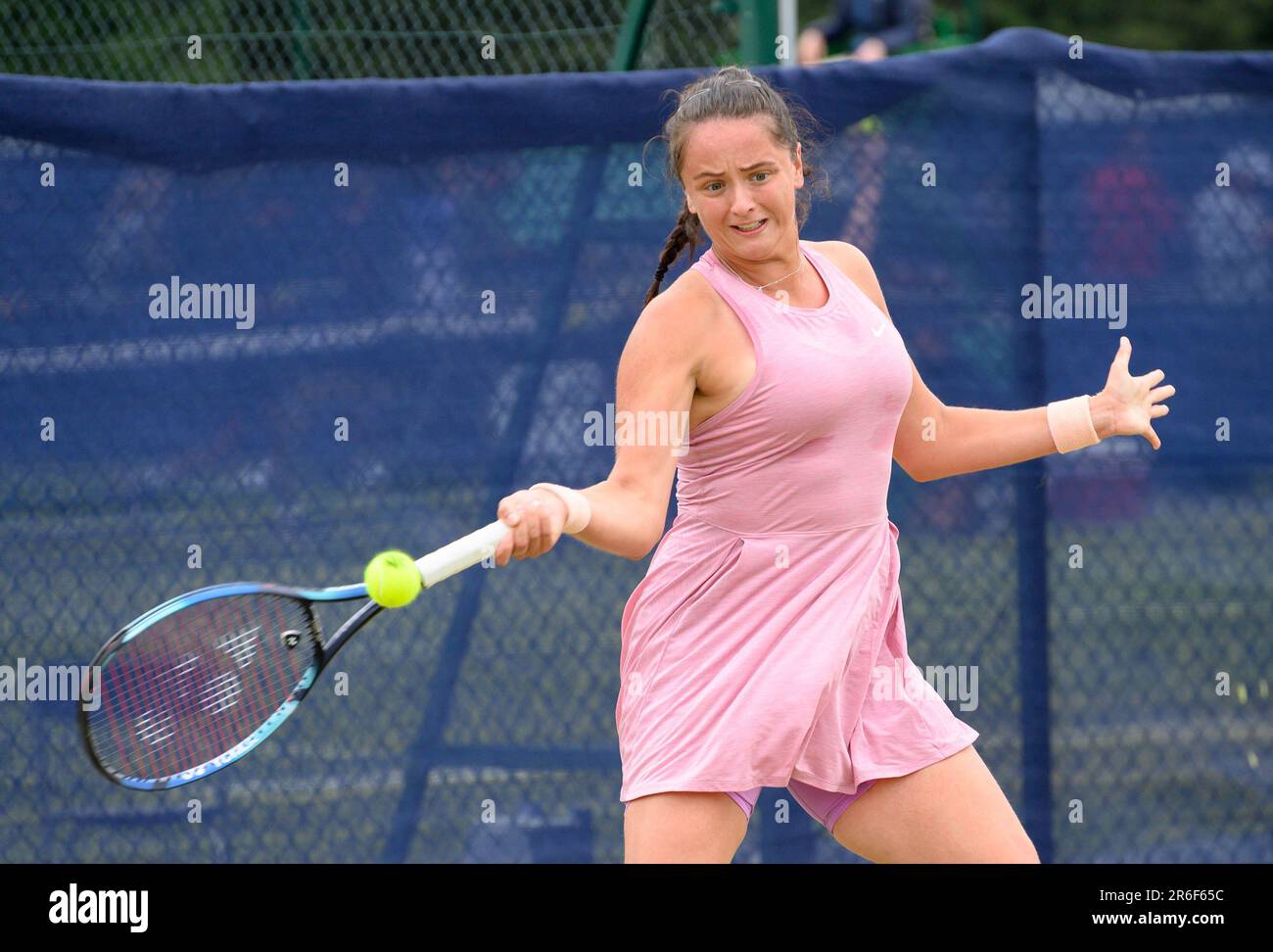 Viktoria Hruncakova (SNK) playing her first round match at the Surbiton ...
