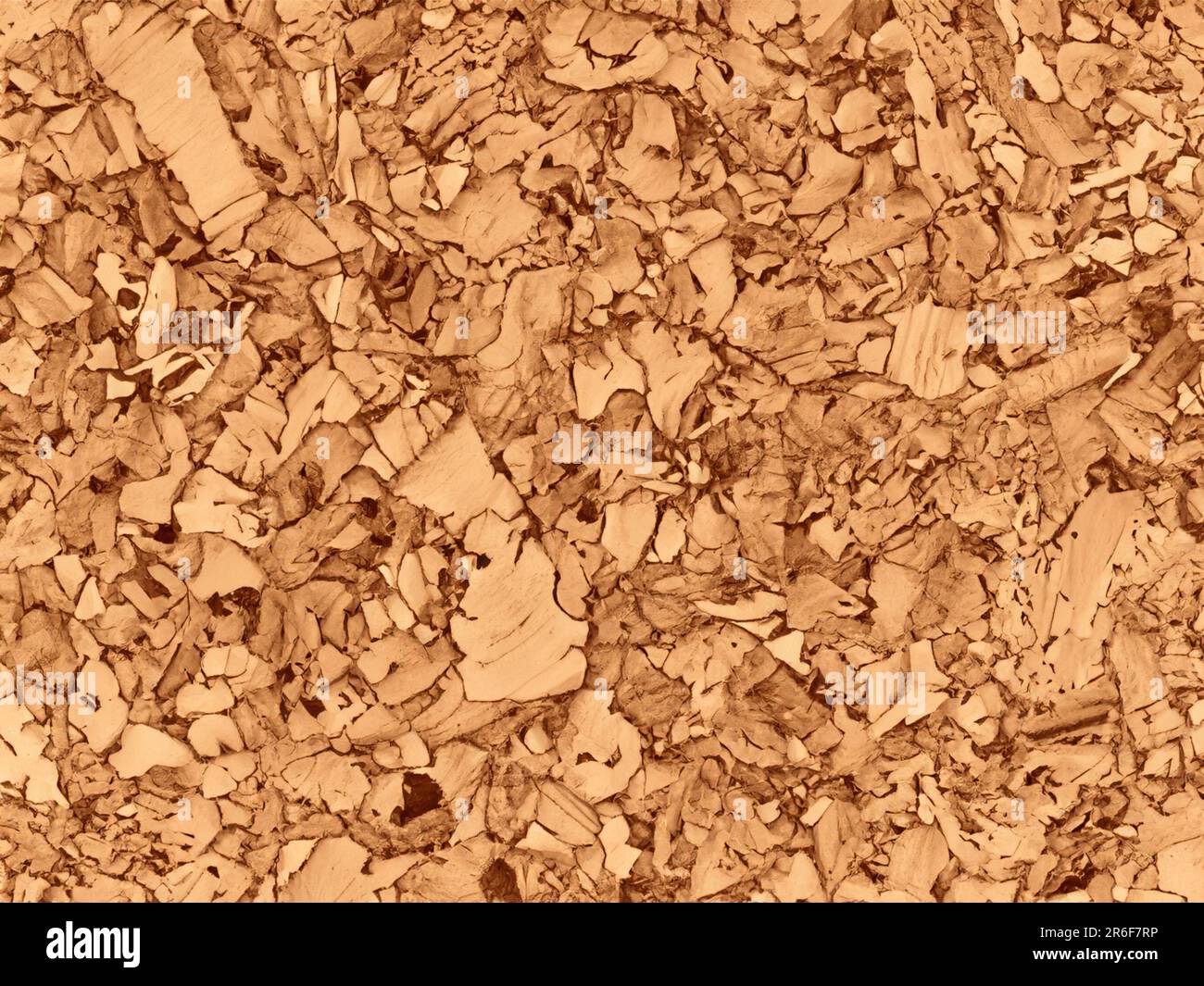 a close up of a wall made out of wood chips. . Stock Photo