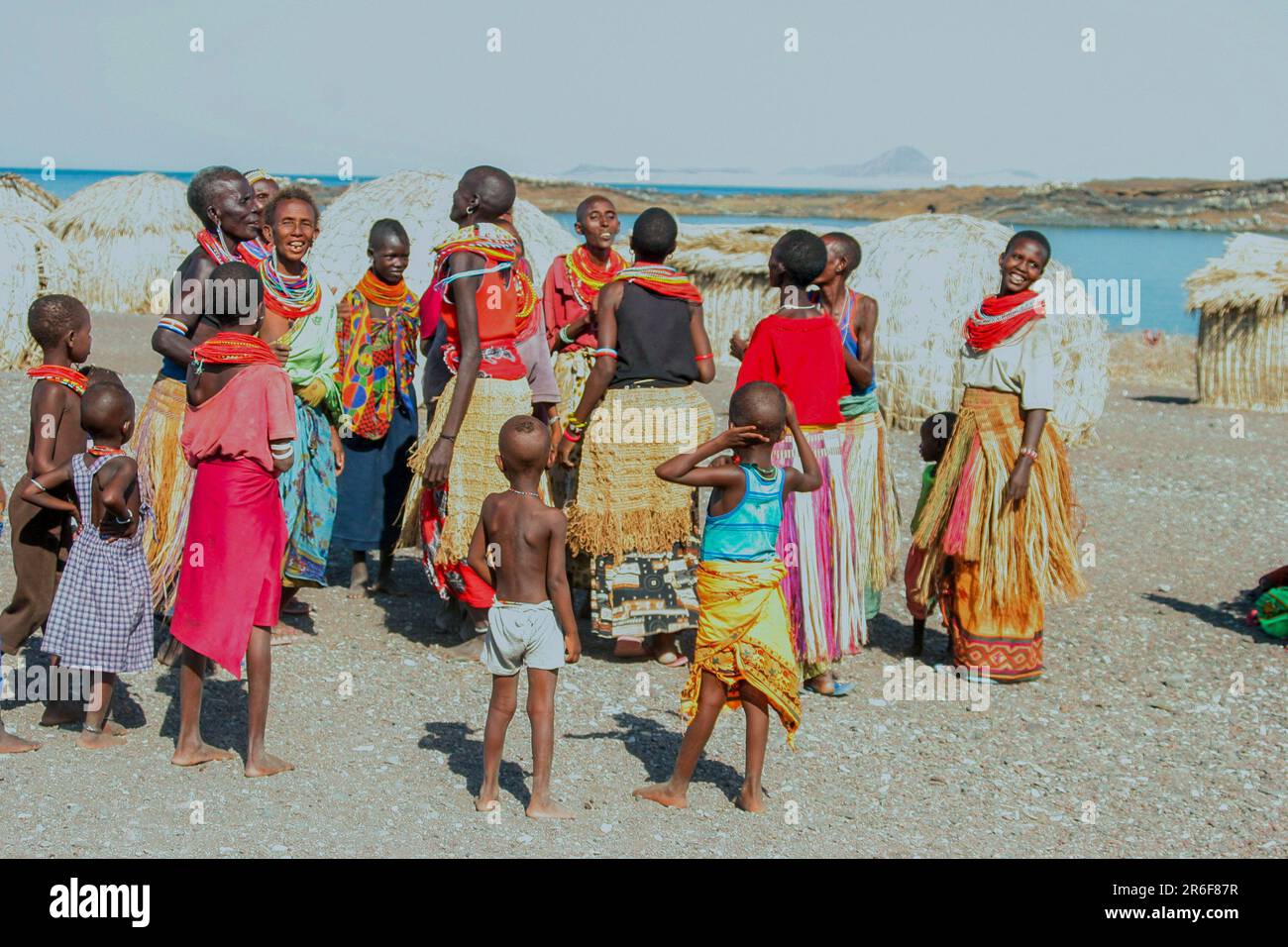 El Molo is a village in Kenya, situated on the southeast shore of Lake Turkana, Its population is about 200. The tiny population fishes the lake for g Stock Photo