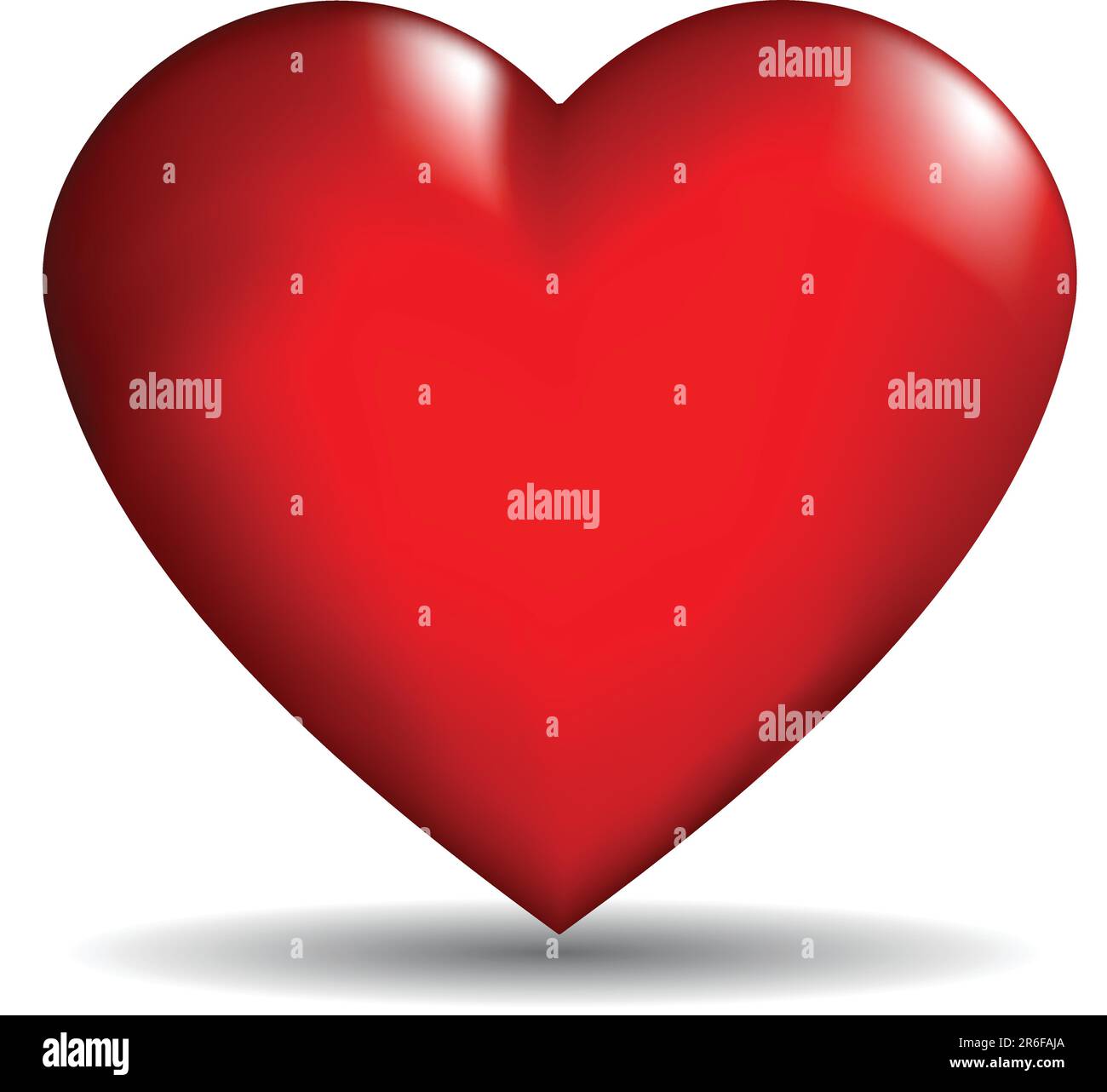 Glossy red 3D heart on a white background Stock Vector Image & Art - Alamy