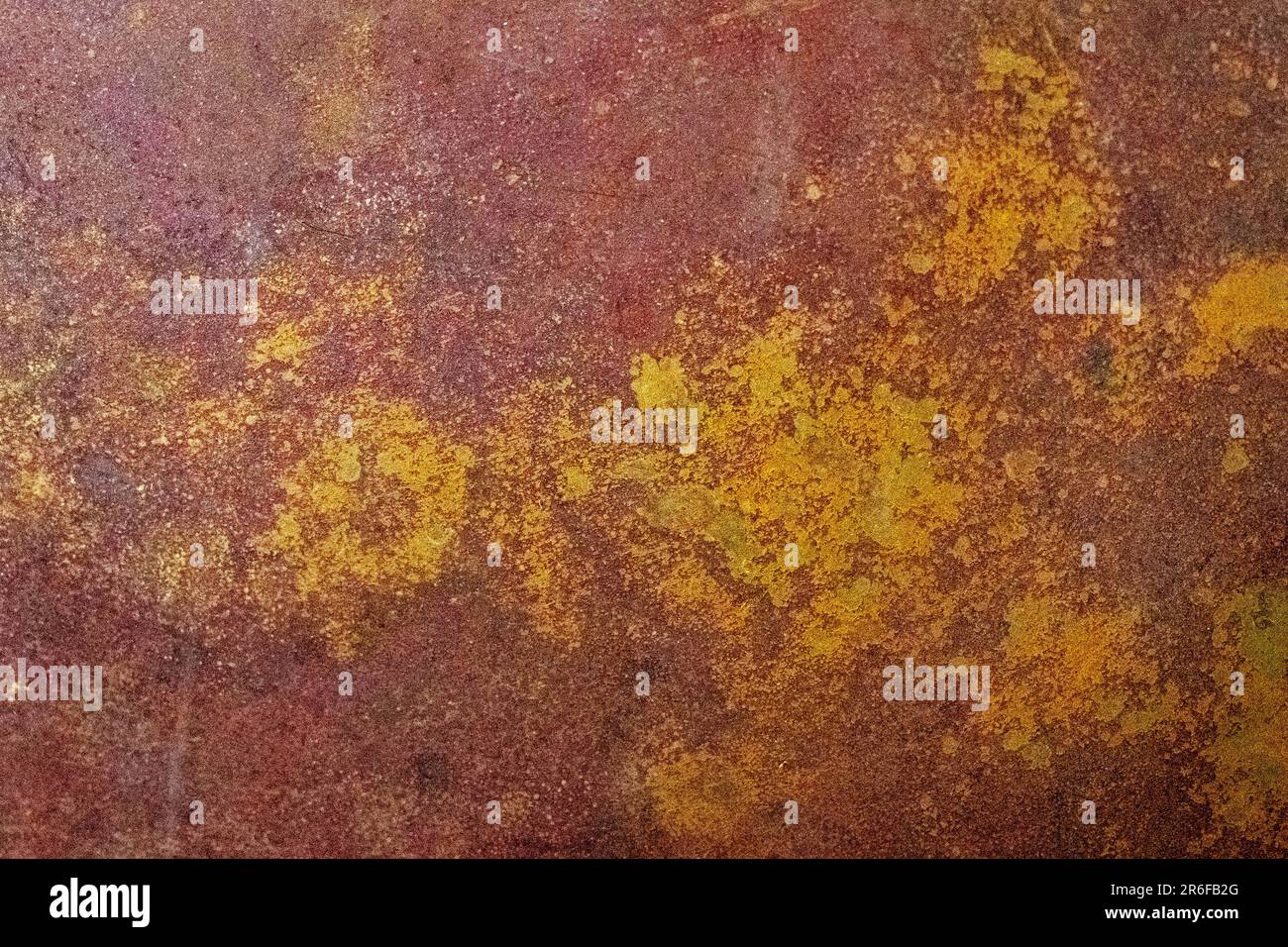 Corrosion and oxidation on a copper sheet. A copper component that has