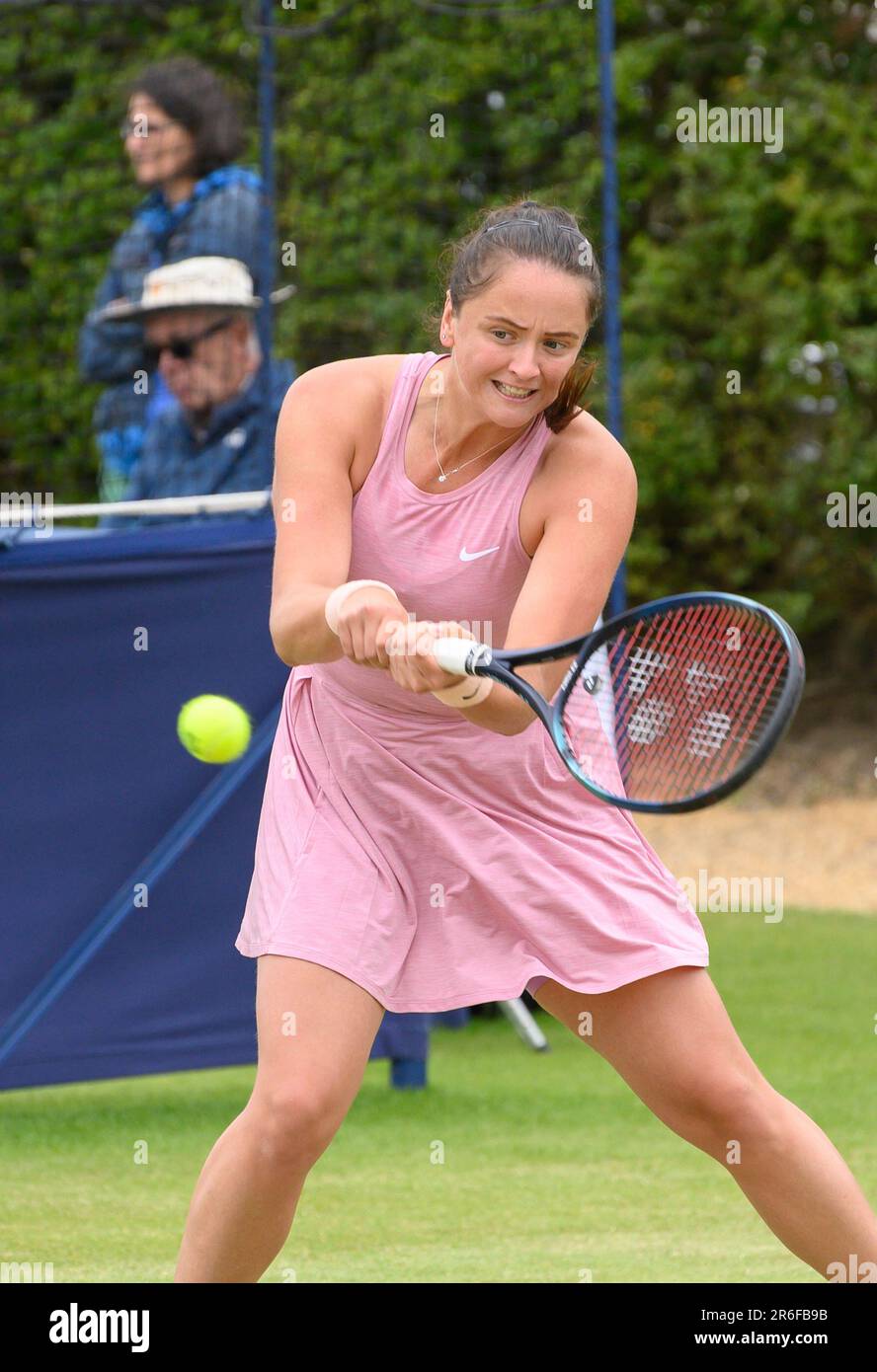 Viktoria Hruncakova (SNK) playing her first round match at the Surbiton ...