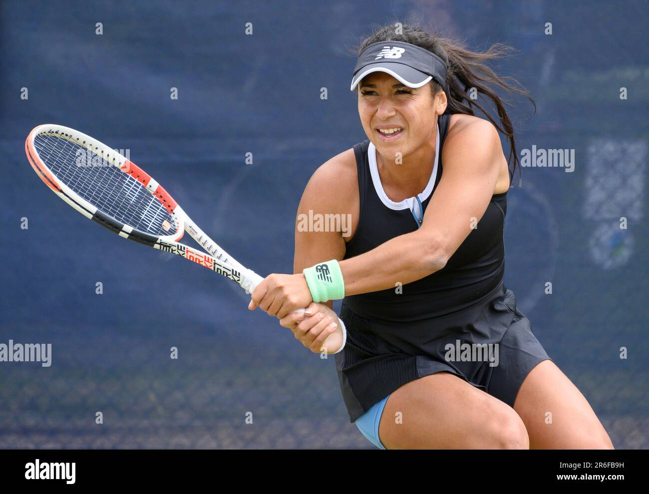 Heather Watson GBR Playing Her First Round Match At The Surbiton heather-watson-gbr-playing-her-first-round-match-at-the-surbiton