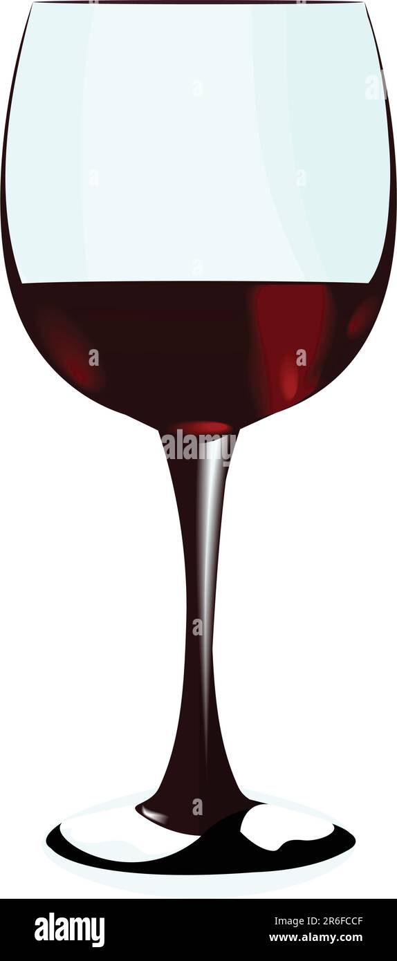A glass of red wine of isolated on a white background. Vector Stock ...