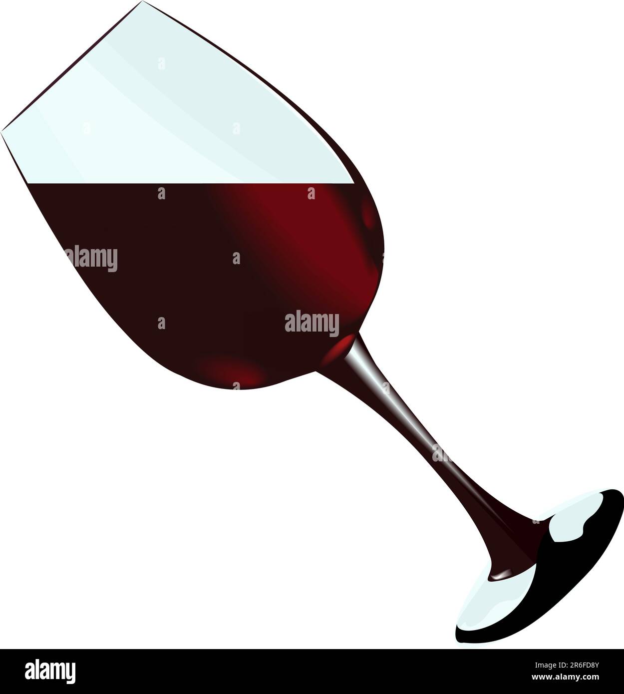A glass of red wine of isolated on a white background. Vector Stock ...