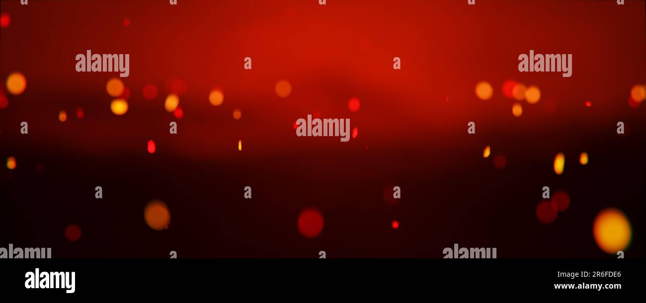 Red Particles Rising If Burning red hot sparks rise from large fire bokeh. Backdrop or overlay ...