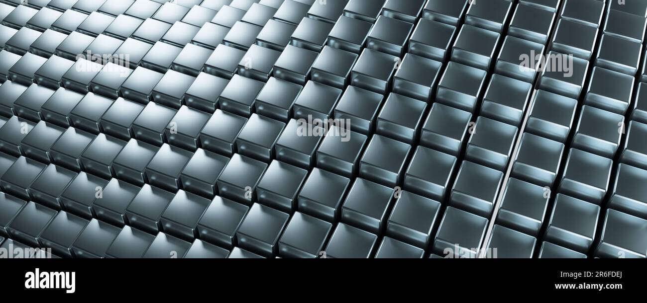 Abstract blue of futuristic surface cube pattern with light rays. Blue ...