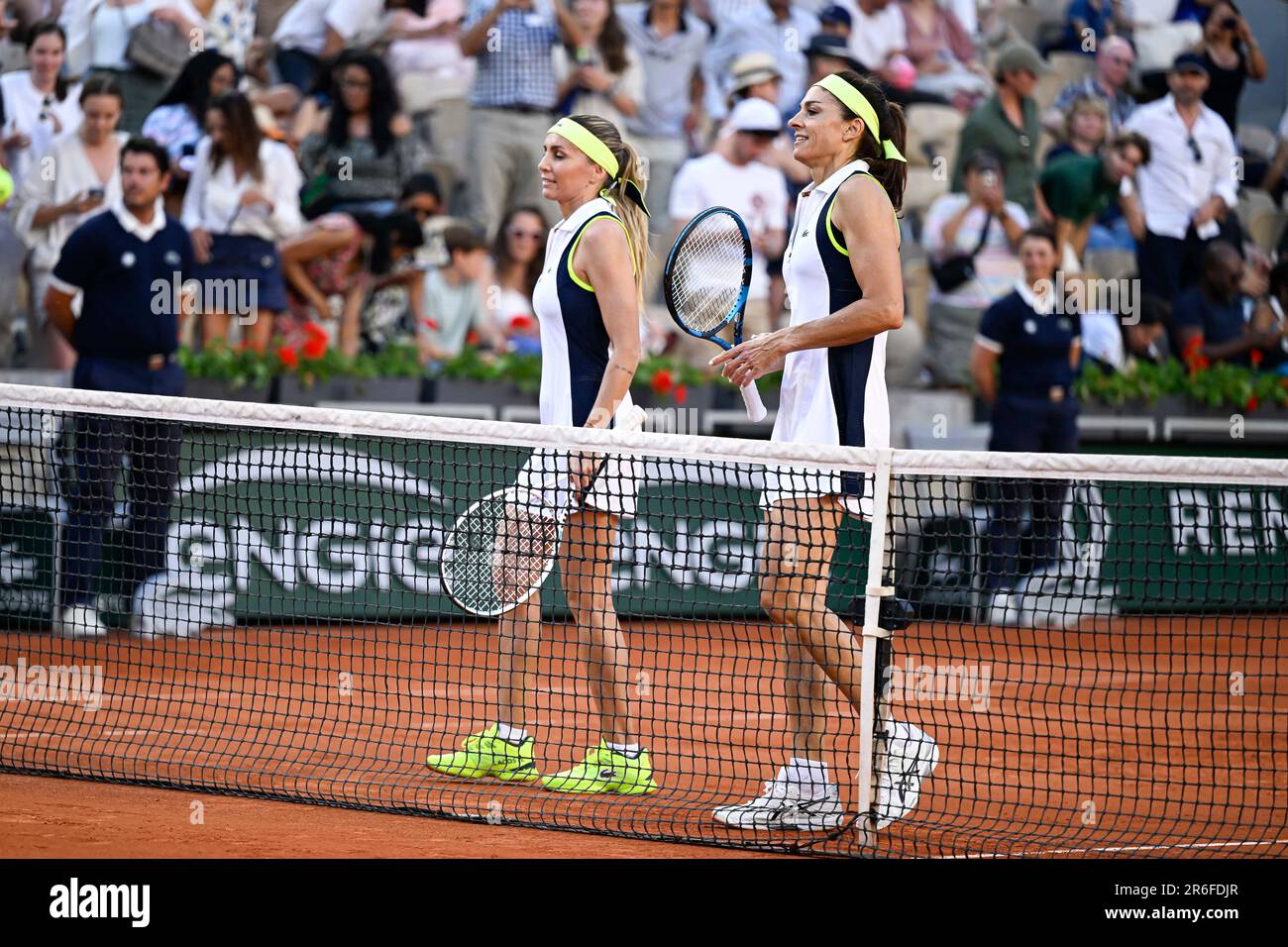 Paris, France. 08th June, 2023. Gabriela Sabatini and Gisela Dulko during the French Open, Grand Slam tennis tournament on June 8, 2023 at Roland Garros stadium in Paris, France. Photo by Victor Joly/ABACAPRESS.COM Credit: Abaca Press/Alamy Live News Stock Photo