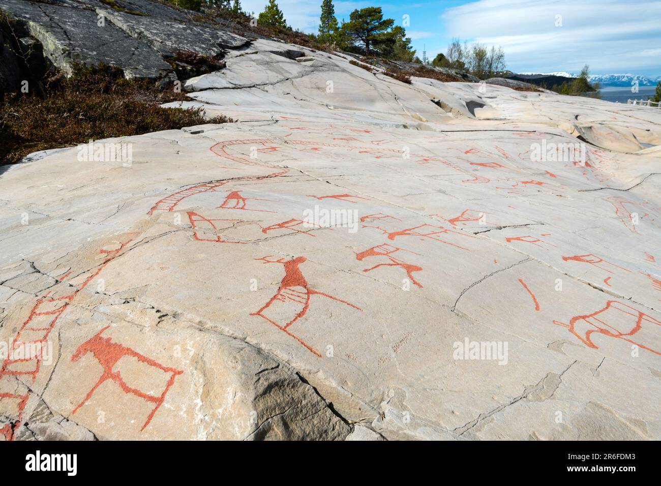 ancient rock carving, Alta Finnmark, Norway Stock Photo