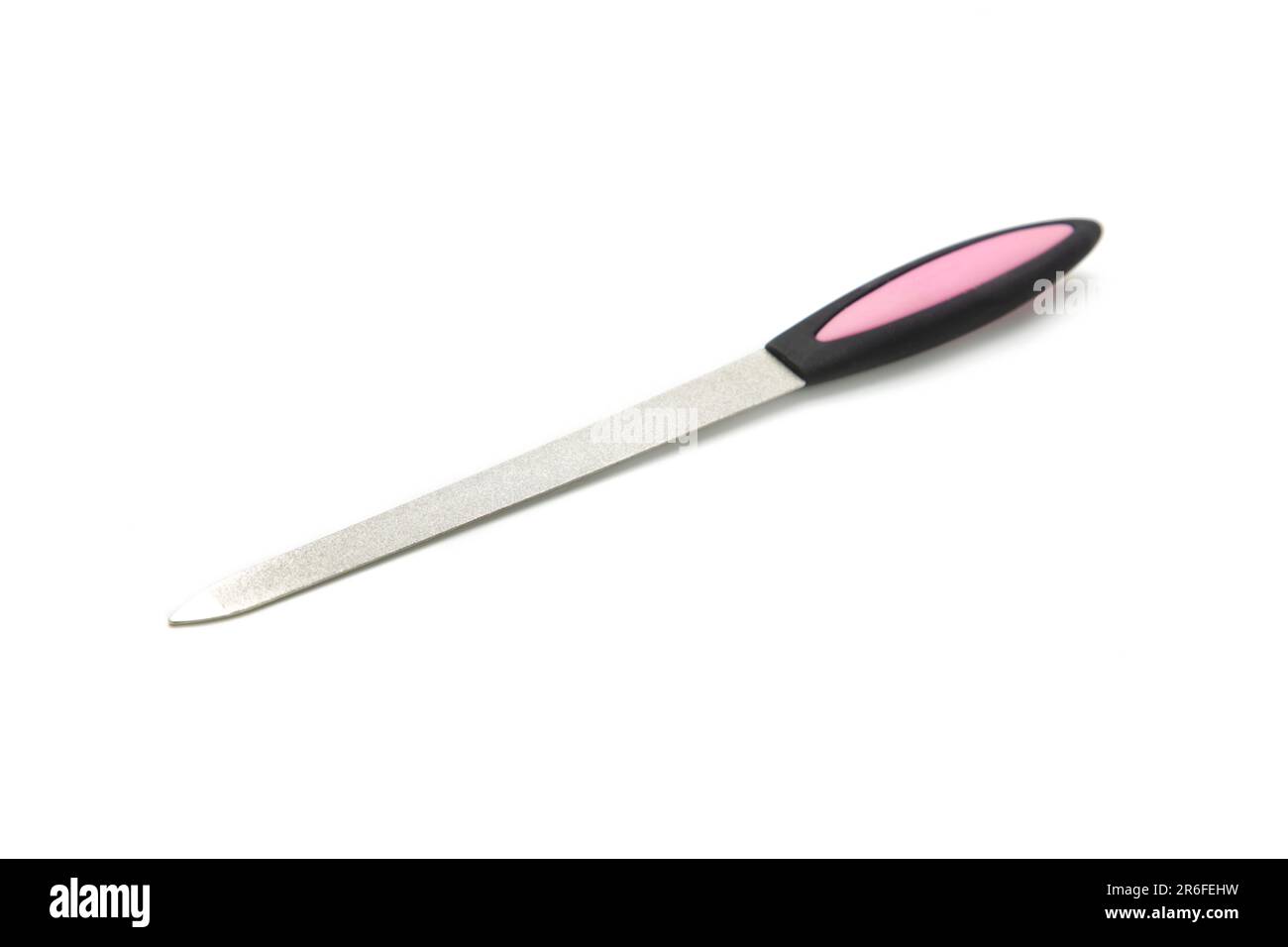 Nail file isolated on a white background. Top view Stock Photo