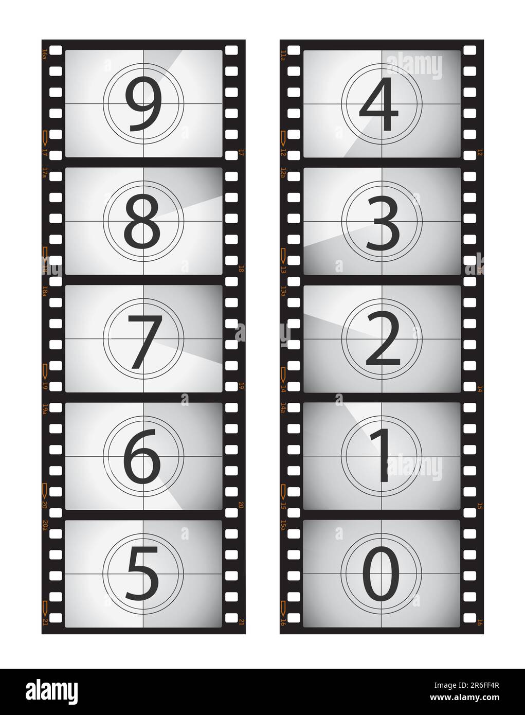 Vertical film countdown, part of my film collection. Stock Vector