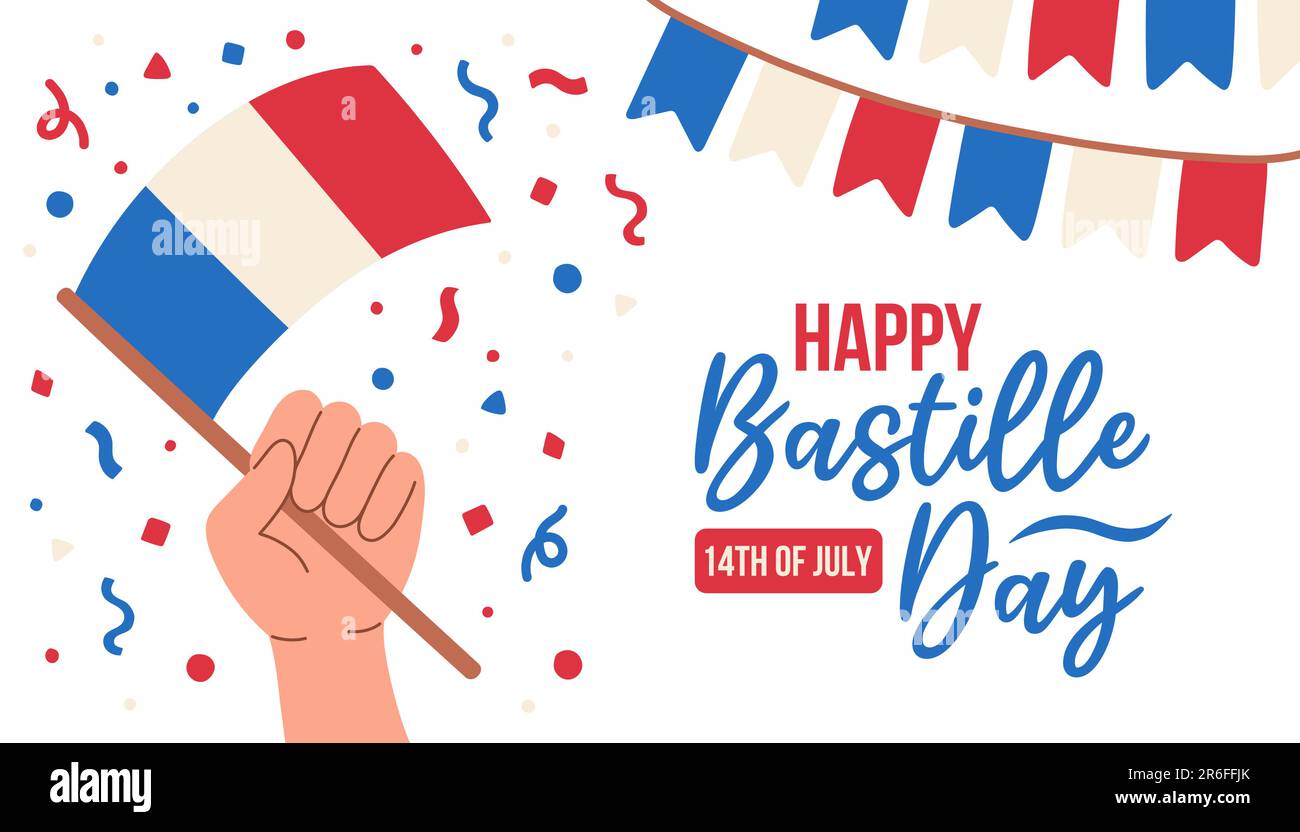 Happy Bastille Day. Vector illustration isolated on white background