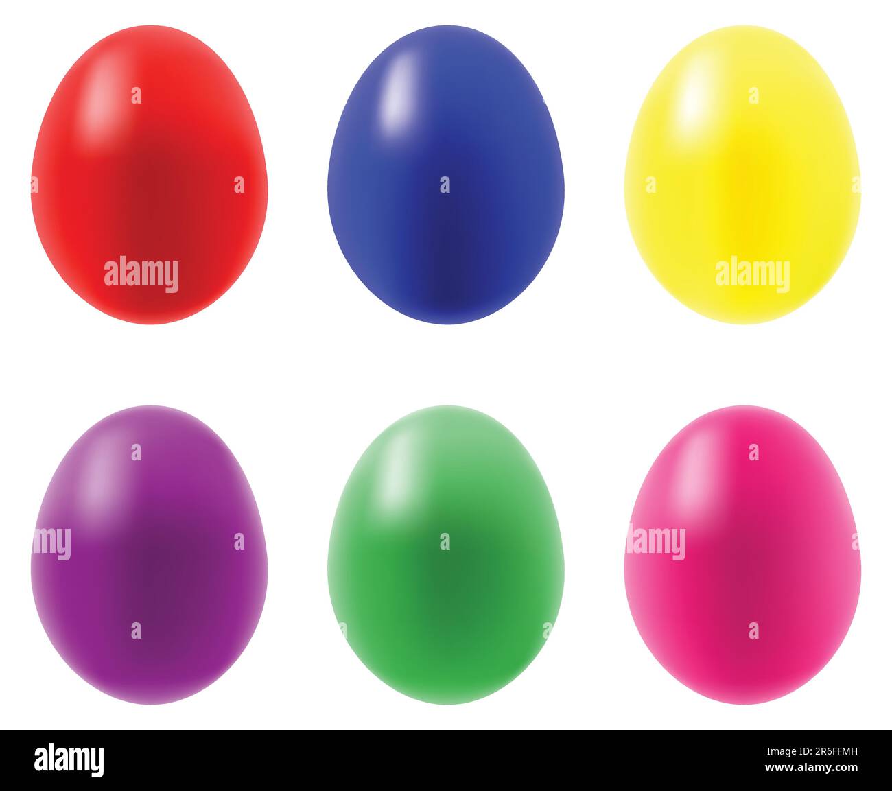 Multi-coloured Easter eggs on a white background Stock Vector