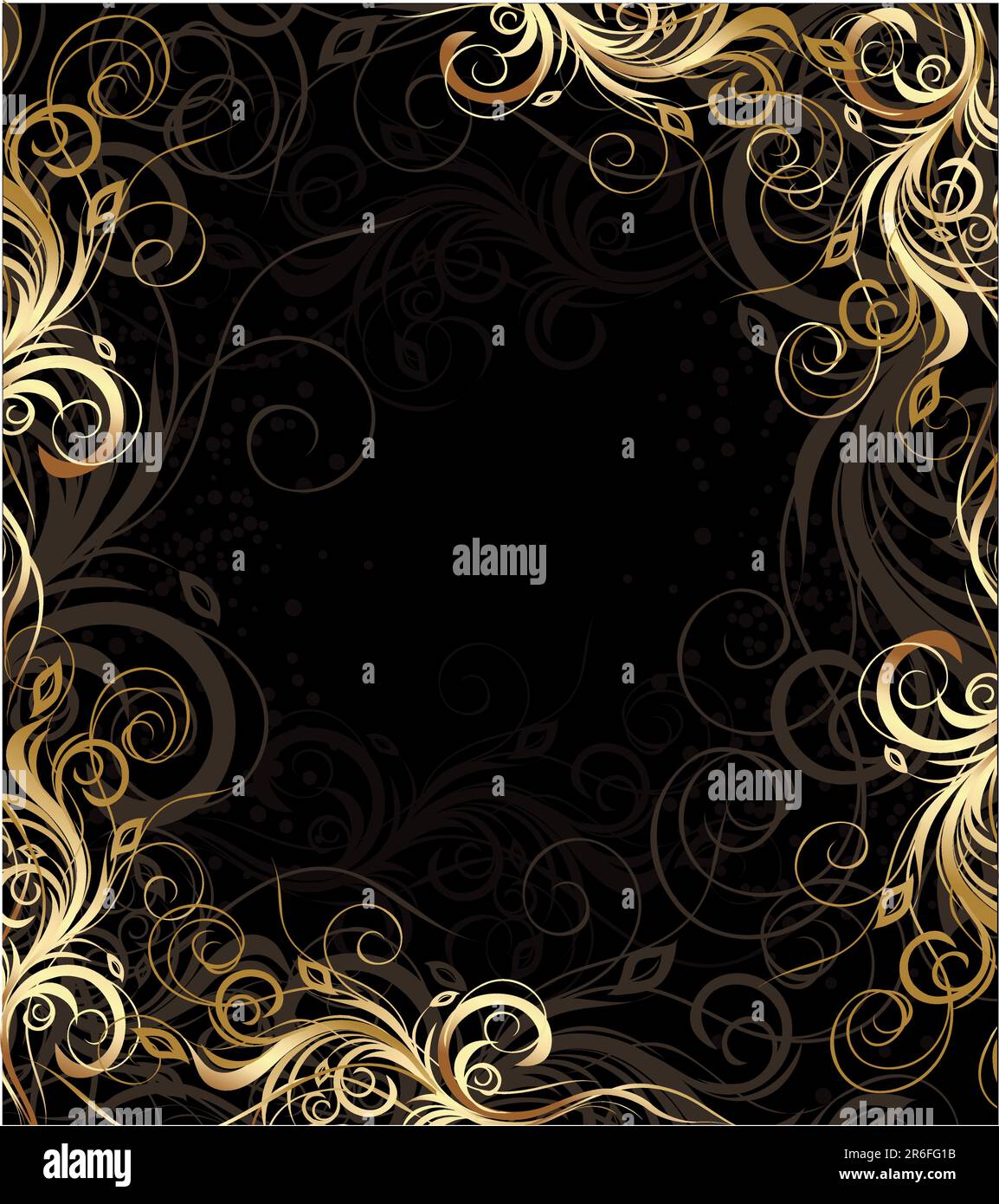 Vector black and gold floral background with pattern Stock Vector Image ...
