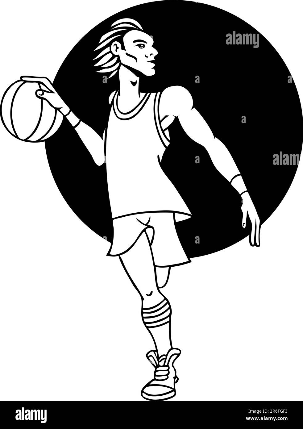 Cartoon basketball player isolated on a white background. Stock Vector