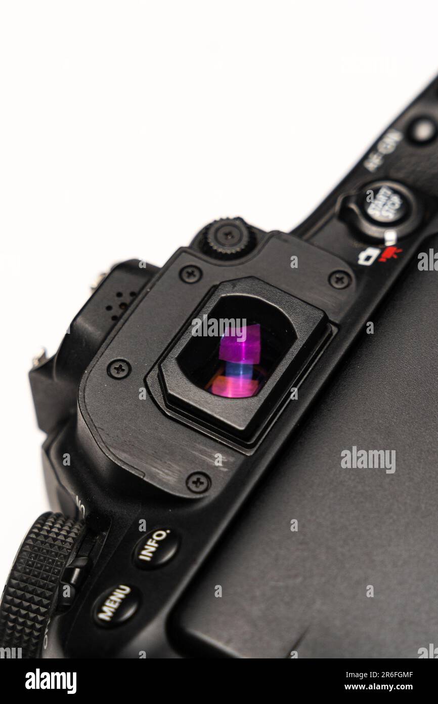 A Scratched camera viewfinder with white background Stock Photo Alamy