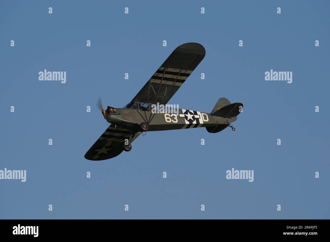 Piper J.3 C Cub, 479766, 63-D, G-BKHG, Shuttleworth Special Ops Evening Air Display, Stock Photo