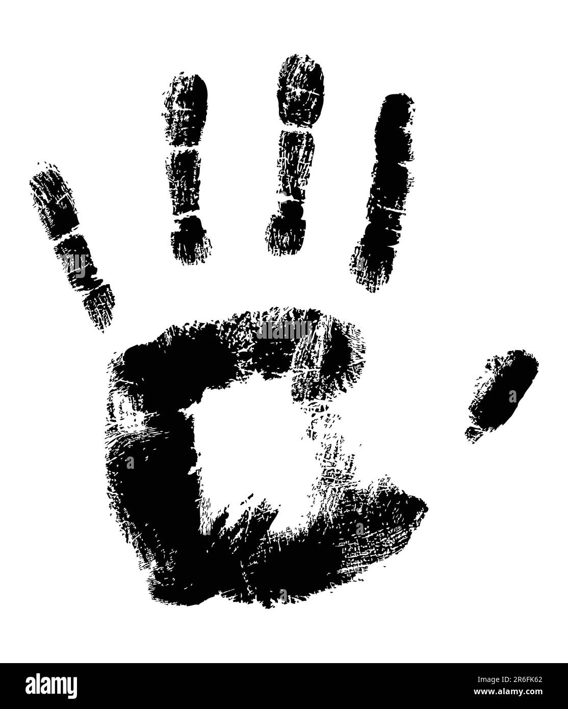 Black Handprint on White fully editable vector illustration Stock ...