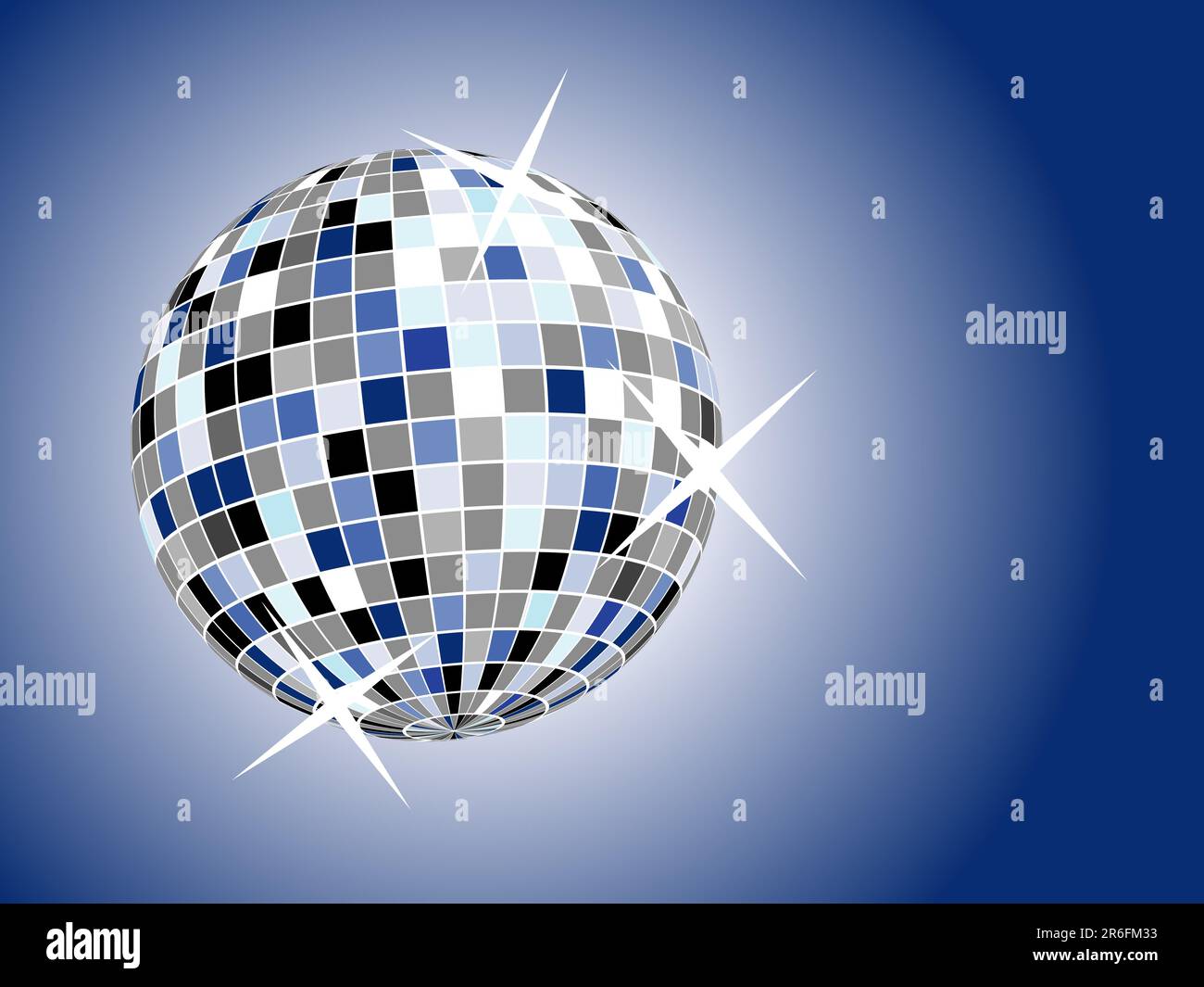 disco ball on blue background vector illustration Stock Vector Image ...