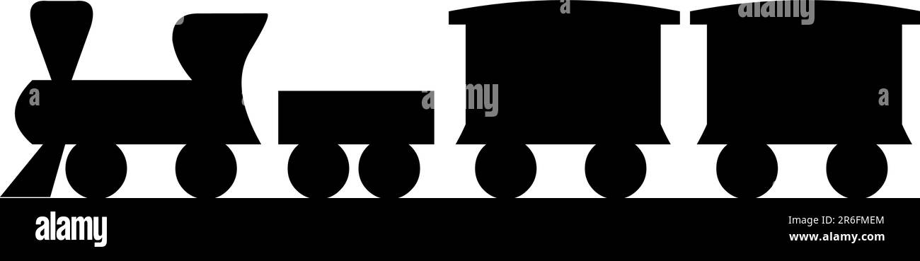 Little train on white background Stock Vector