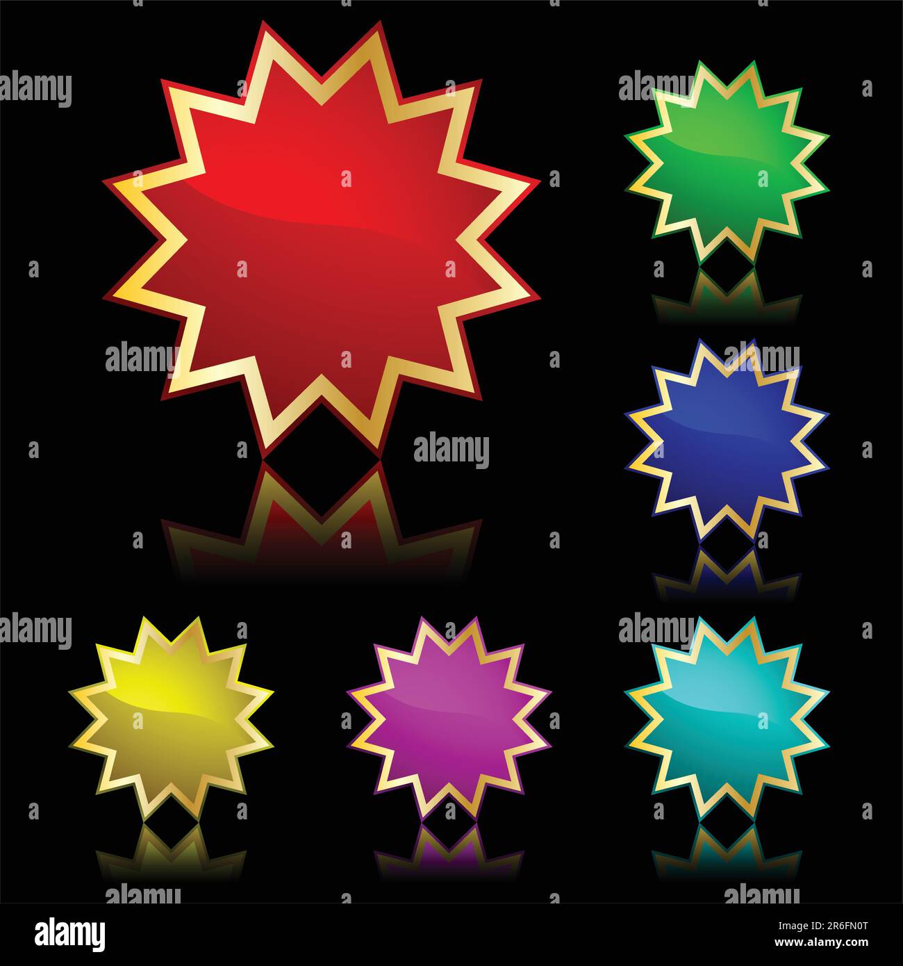 vector popular color buttons star for internet Stock Vector