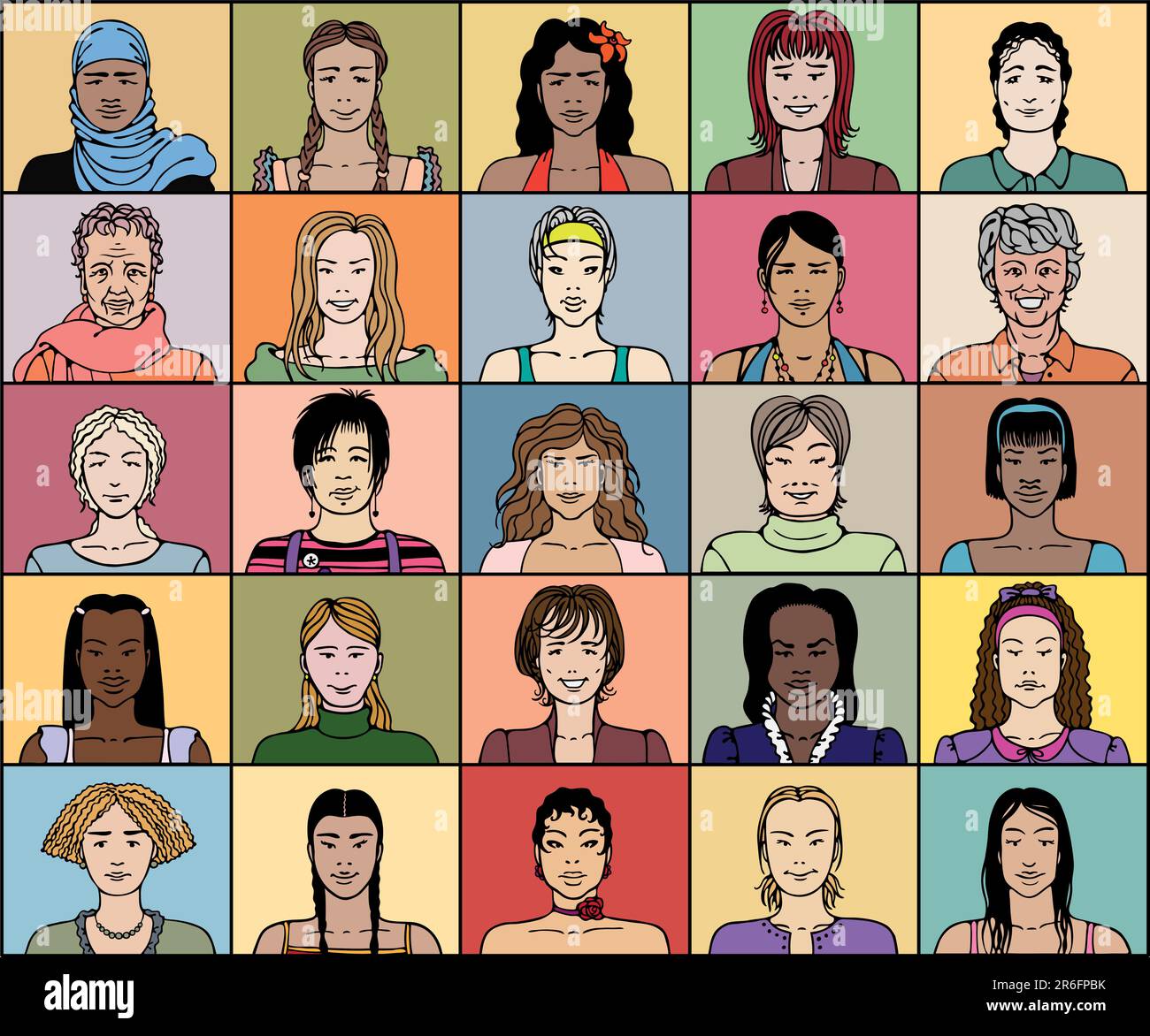 Twenty five women Stock Vector Images - Alamy
