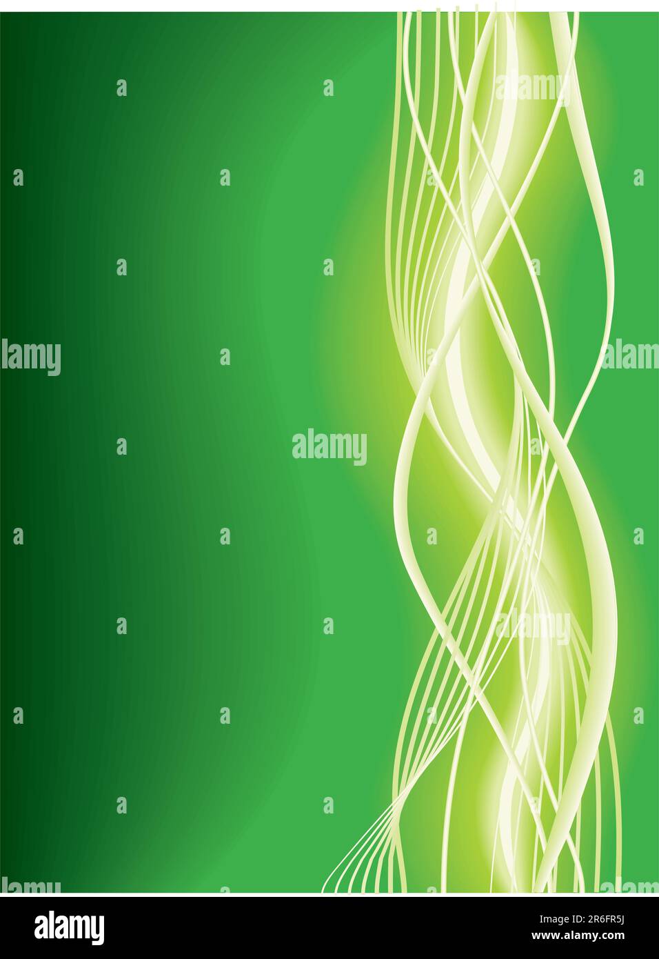 Abstract Green Background with Light Yellow Waves - Vector Stock Vector ...