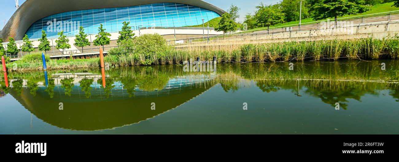 The Aquatics Centre at the Queen Elizabeth Olympic Park Stock Photo