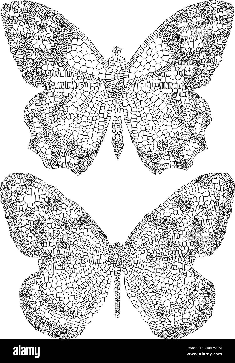 butterflies with detailed delicate texture, vector Stock Vector